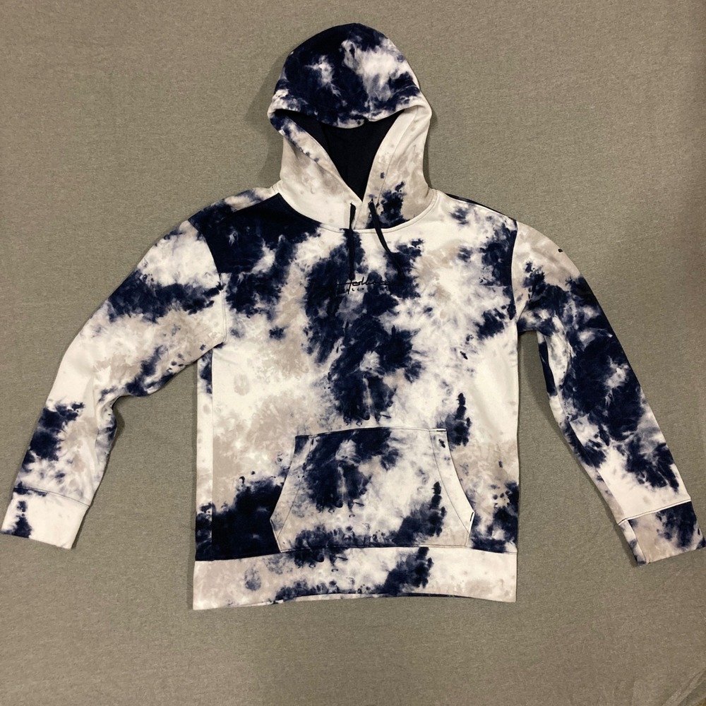 Hollister Mens Navy Blue White Tie Dye Hoodie Must Have Collection 322F2393